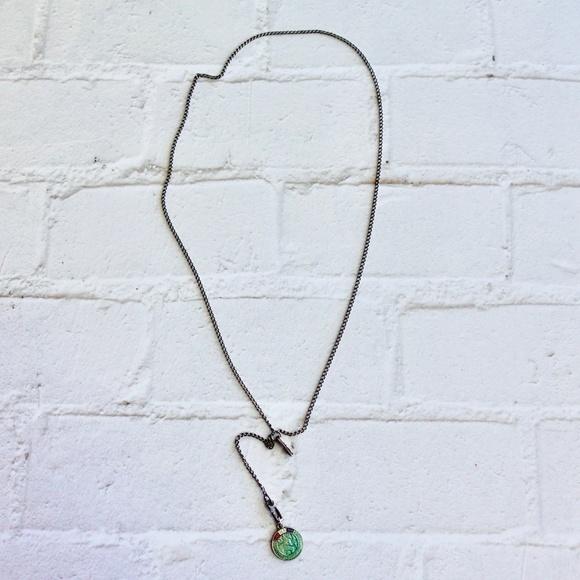 RRL Sterling Silver Saint Christopher Medal Vintage Enamel WW2 J Hook Chain - Picture 3 of 9